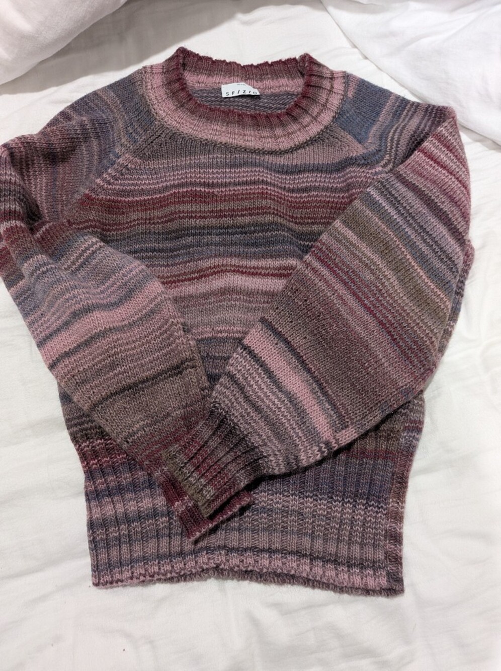 Sfizio Women's Wool Striped Crewneck Sweater Size S